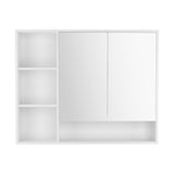 Cefito Bathroom Mirror Cabinet 100CM Vanity Medicine Wall Mounted Storage White - Side View