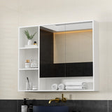 Cefito Bathroom Mirror Cabinet 100CM Vanity Medicine Wall Mounted Storage White - Close-Up Angle