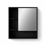Cefito Bathroom Mirror Cabinet Mirrored Medicine Adjustable Shelf Wall Mounted 560mm Black - Side View