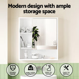 Cefito Bathroom Mirror Cabinet Mirrored Medicine Adjustable Shelf Wall Mounted 560mm White - Top-Down View