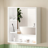 Cefito Bathroom Mirror Cabinet Mirrored Medicine Adjustable Shelf Wall Mounted 560mm White - Close-Up Angle