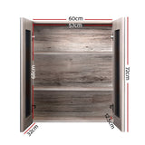 Cefito Bathroom Mirror Cabinet 600x720mm Oak - Front View