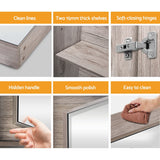 Cefito Bathroom Mirror Cabinet 600x720mm Oak - Rear View