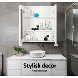 Cefito Bathroom Mirror Cabinet 600x720mm White - 45-Degree Angle