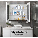 Cefito Bathroom Mirror Cabinet 750x720mm White - 45-Degree Angle