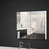 Cefito Bathroom Mirror Cabinet 750x720mm White - Close-Up Angle
