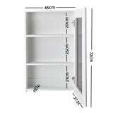 Cefito Bathroom Mirror Cabinet 450x720mm White - Front View