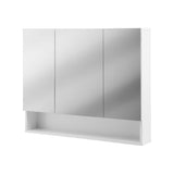 Cefito Bathroom Mirror Cabinet Medicine Adjustable Shelves Wall Hung 900x750mm White - Close-Up Angle
