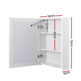 Bathroom Mirror Cabinet LED 500x720mm Medicine Wall Storage - Front View