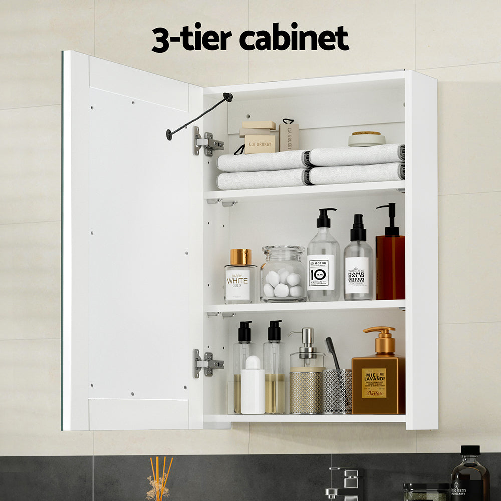 Bathroom Mirror Cabinet LED 500x720mm Medicine Wall Storage