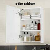 Bathroom Mirror Cabinet LED 500x720mm Medicine Wall Storage - 45-Degree Angle