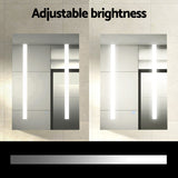 Bathroom Mirror Cabinet LED 500x720mm Medicine Wall Storage - Rear View