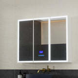 Bathroom Mirror Cabinet LED Light 900x720mm Medicine Wall Storage - Close-Up Angle
