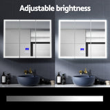 Bathroom Mirror Cabinet LED Light 900x720mm Medicine Wall Storage - 45-Degree Angle