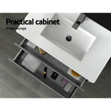 Cefito Vanity Unit 915mm with Basin Grey - Rear View