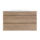Cefito Vanity Unit 915mm with Basin Oak - Top-Down View