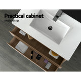 Cefito Vanity Unit 915mm with Basin Oak - Rear View