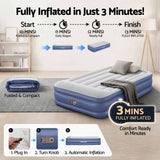 Bestway Air Mattress Inflatable Bed 46cm Airbed Single Blue - 45-Degree Angle