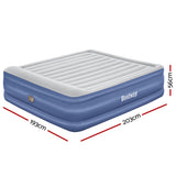 Bestway Air Mattress King Inflatable Bed 56cm Airbed Blue - Front View