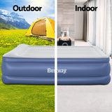 Bestway Air Mattress King Inflatable Bed 56cm Airbed Blue - Top-Down View