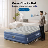 Bestway Air Mattress Queen Inflatable Bed 46cm Airbed Blue - Front View