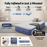 Bestway Air Mattress Queen Inflatable Bed 46cm Airbed Blue - 45-Degree Angle