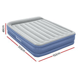 Bestway Air Mattress Queen Inflatable Bed 46cm Airbed Blue - Front View