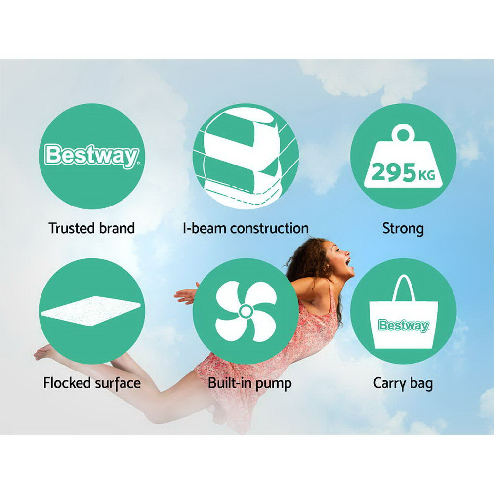 Queen Size Bestway Inflatable Air Mattress with Built-In Pump
