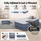 Bestway Mattress Air Bed Single Size 51CM Inflatable Camping Beds Home Outdoor - 45-Degree Angle