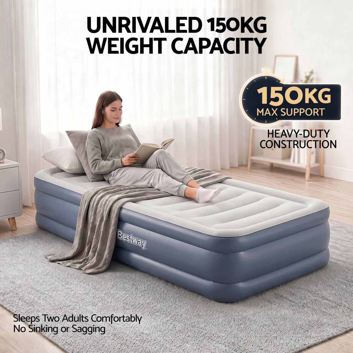 Bestway Mattress Air Bed Single Size 51CM Inflatable Camping Beds Home Outdoor