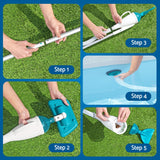 Bestway Pool Cleaner 2 Cleaning Heads Vacuum 6m Hose 1.9m Aluminium Pole - Rear View