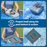 Bestway Robotic Pool Cleaner Automatic Vacuum Surface Skimmer Above Ground 2-in-1 - Rear View
