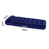Bestway Navy Single Inflatable Air Bed with Built-in Pillow - Front View