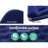 Bestway Navy Single Inflatable Air Bed with Built-in Pillow - Close-Up Angle