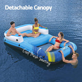 Bestway Inflatable Floating Island Float Lounger Sunshade Pool Bed 3.05Mx1.86M - Top-Down View