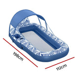 Bestway Blue Inflatable Pool Lounger with Removable Sunshade Canopy - 1.98m x 1.12m - Side View