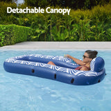 Bestway Blue Inflatable Pool Lounger with Removable Sunshade Canopy - 1.98m x 1.12m - Top-Down View
