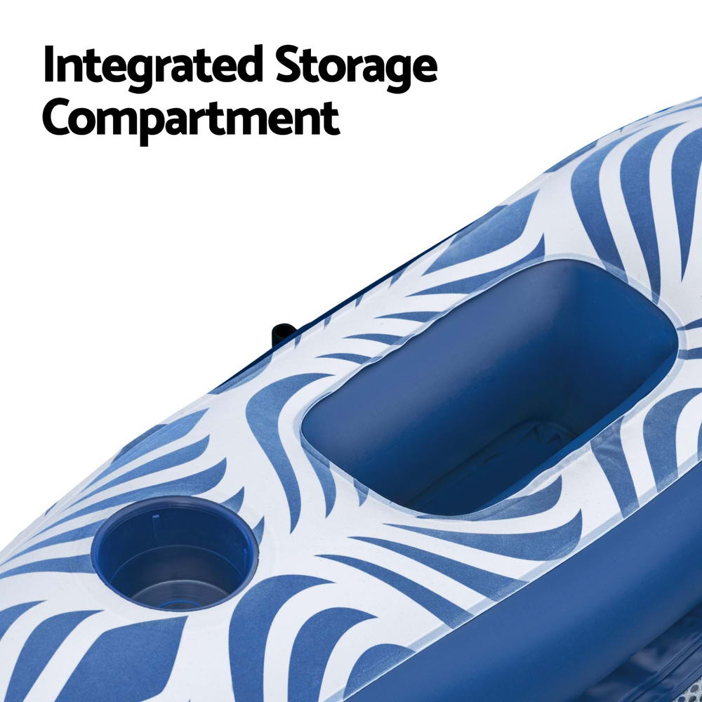 Bestway Blue Inflatable Pool Lounger with Removable Sunshade Canopy - 1.98m x 1.12m