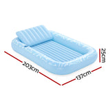 Bestway Float Floating Seat Pool Lounger Inflatable Lounge Chair Bed Pillow Cup Holder 2.03MX1.37M - Front View