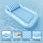 Bestway Float Floating Seat Pool Lounger Inflatable Lounge Chair Bed Pillow Cup Holder 2.03MX1.37M