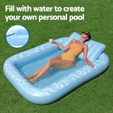 Bestway Float Floating Seat Pool Lounger Inflatable Lounge Chair Bed Pillow Cup Holder 2.03MX1.37M - Rear View
