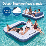 Bestway Inflatable Floating Island Float Lounger Pool Bed 4.16Mx2.68M - Top-Down View