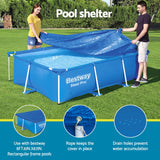 Bestway Pool Cover 264x174cm Rectangle Swimming Pool PE Shelter Fits 259x170cm Pools - Top-Down View