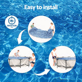 Bestway Swimming Pool 366x76cm Steel Frame Round Above Ground Pools w/ Filter Pump 6473L - Rear View