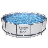 Bestway Swimming Pool 366x100cm Steel Frame Round Above Ground Pools w/ Filter Pump 9150L - Side View