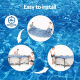 Bestway Swimming Pool 366x100cm Steel Frame Round Above Ground Pools w/ Filter Pump 9150L - Rear View