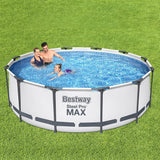 Bestway Swimming Pool 366x100cm Steel Frame Round Above Ground Pools w/ Filter Pump 9150L - Close-Up Angle