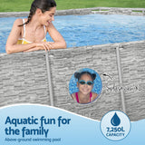 Bestway Swimming Pool 427x250x100cm Steel Frame Above Ground Pools Filter Pump Ladder 7250L - Top-Down View