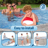 Bestway Swimming Pool 427x250x100cm Steel Frame Above Ground Pools Filter Pump Ladder 7250L - Close-Up Angle