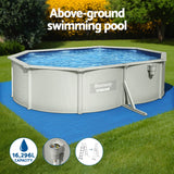 Bestway Swimming Pool 500x366x122cm Steel Frame Above Ground Pools Filter Pump Ladder 16296L - Top-Down View